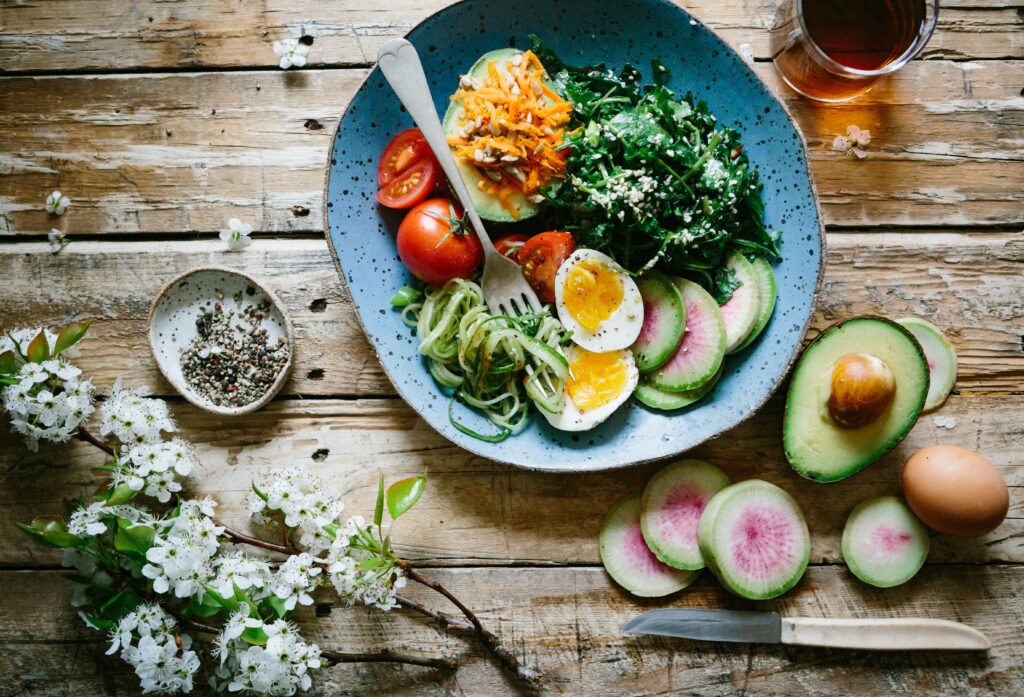 plate of healthy food representing integrative health services and functional nutrition at Well Rooted Health
